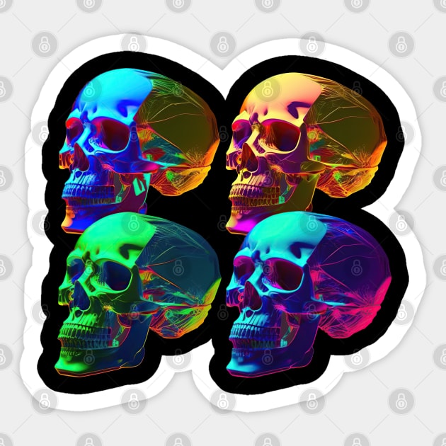 Warhol Skulls Sticker by Micapox